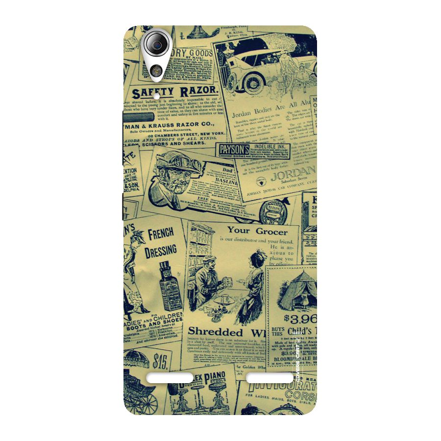 Vintage Newspaper Cutouts Back Case for Lenovo A6000