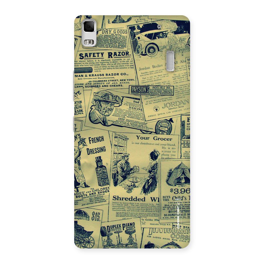 Vintage Newspaper Cutouts Back Case for Lenovo K3 Note