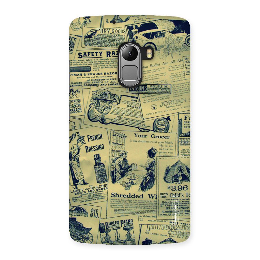 Vintage Newspaper Cutouts Back Case for Lenovo K4 Note