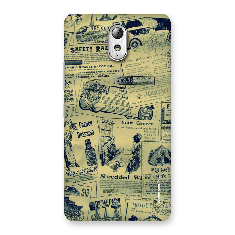 Vintage Newspaper Cutouts Back Case for Lenovo Vibe P1M