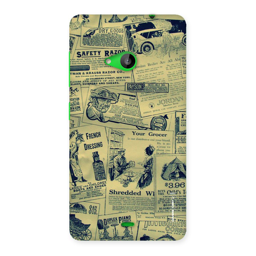 Vintage Newspaper Cutouts Back Case for Lumia 535