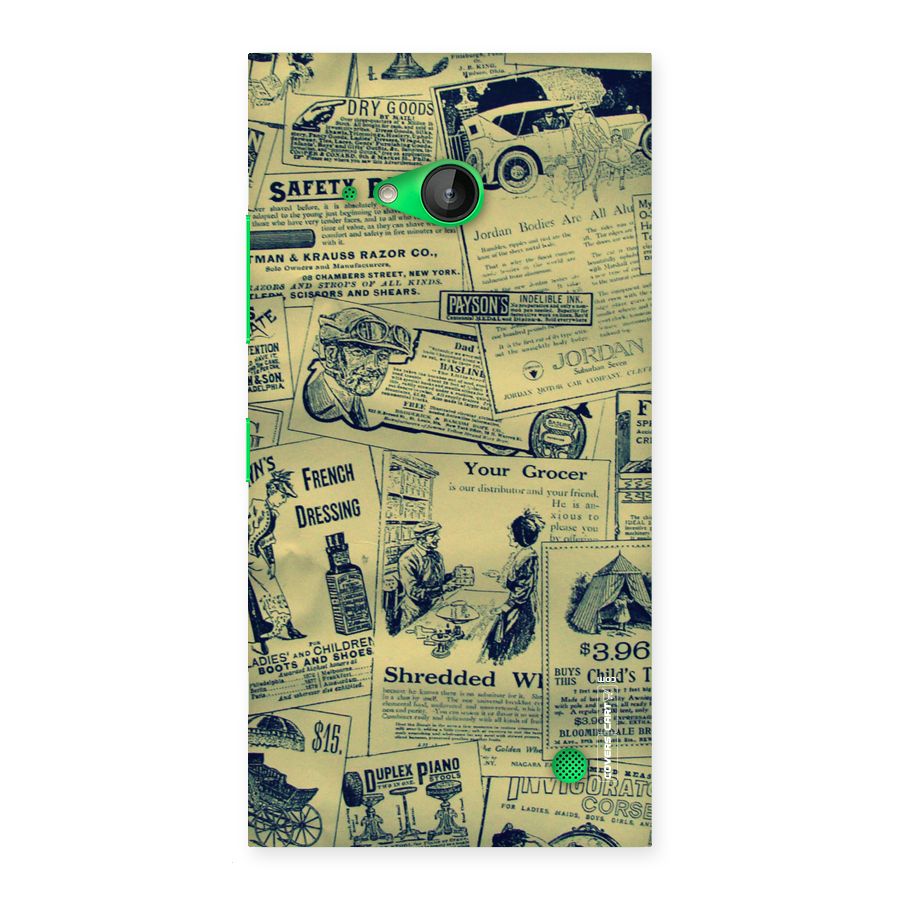 Vintage Newspaper Cutouts Back Case for Lumia 730