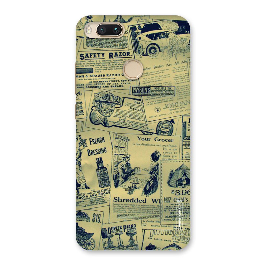 Vintage Newspaper Cutouts Back Case for Mi A1