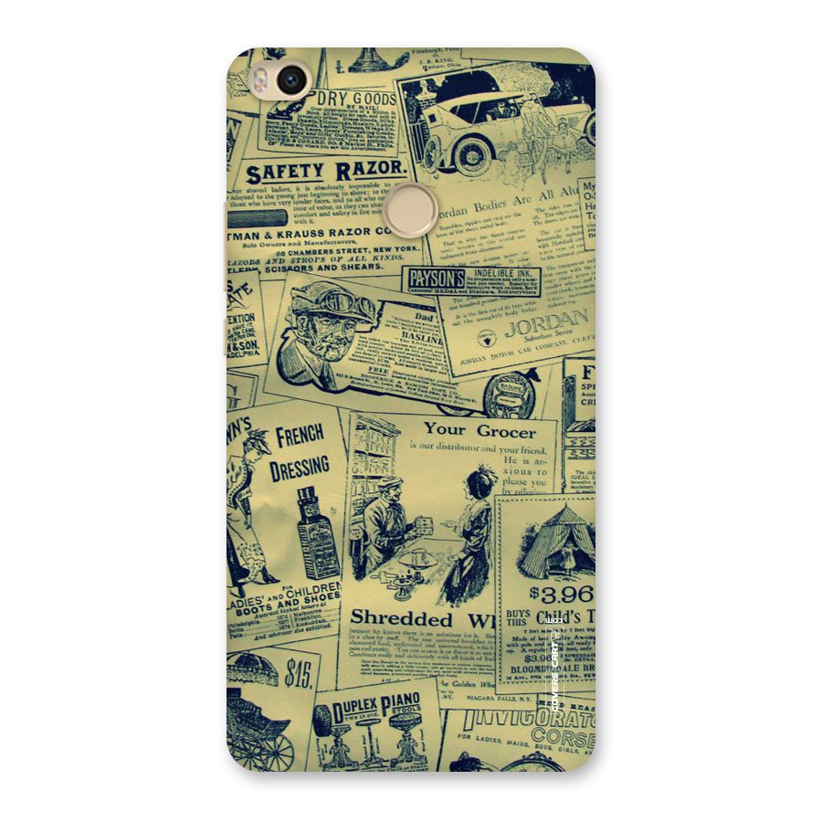 Vintage Newspaper Cutouts Back Case for Mi Max 2