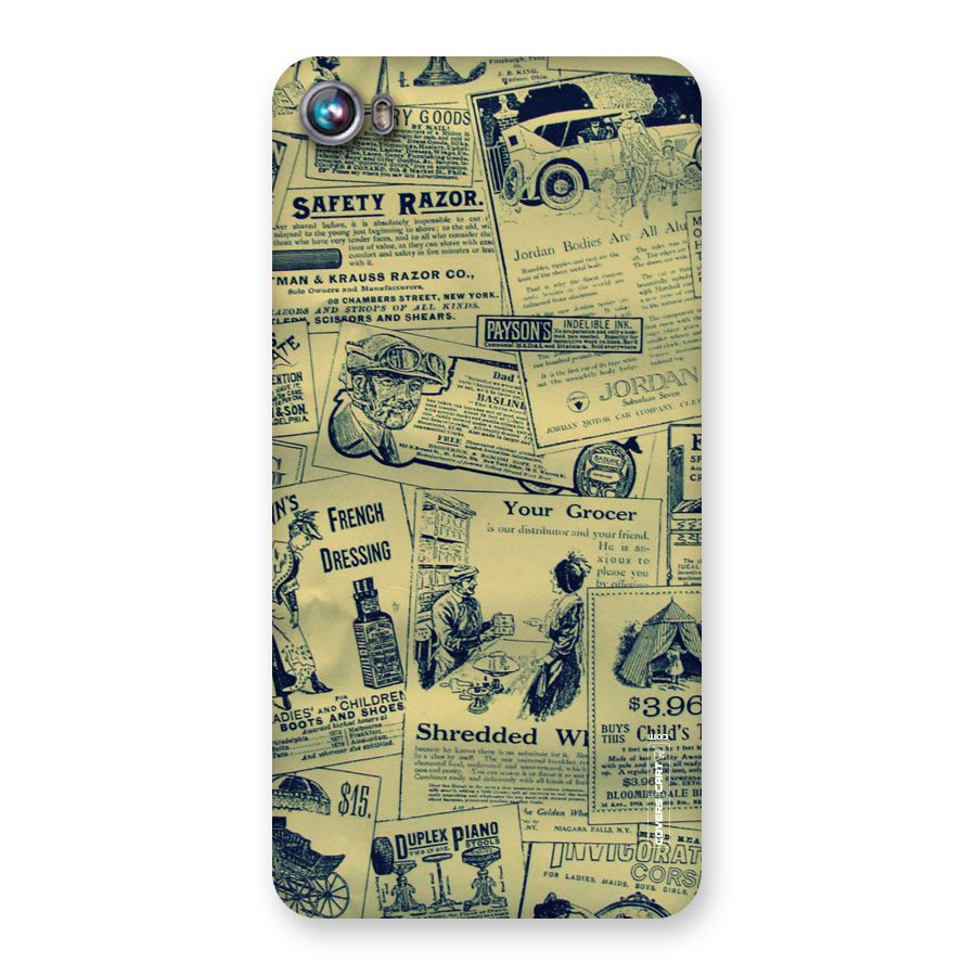Vintage Newspaper Cutouts Back Case for Micromax Canvas Fire 4 A107