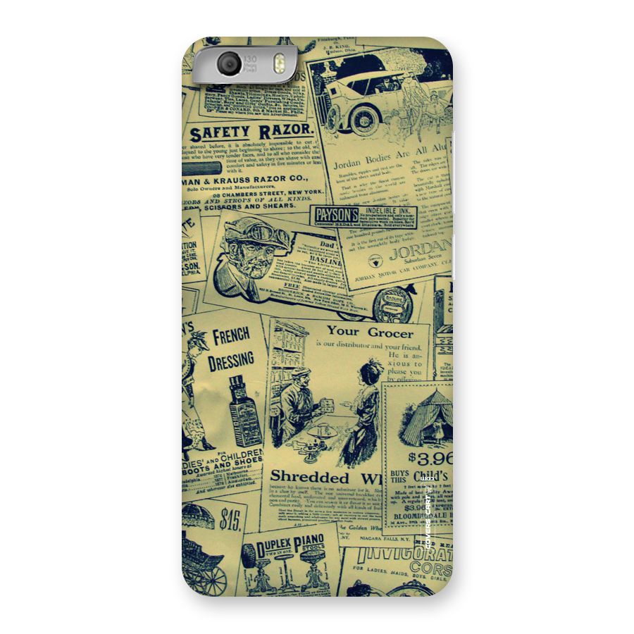 Vintage Newspaper Cutouts Back Case for Micromax Canvas Knight 2