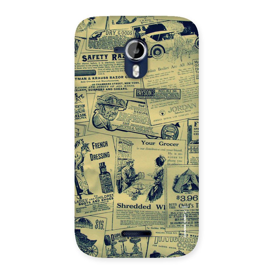 Vintage Newspaper Cutouts Back Case for Micromax Canvas Magnus A117