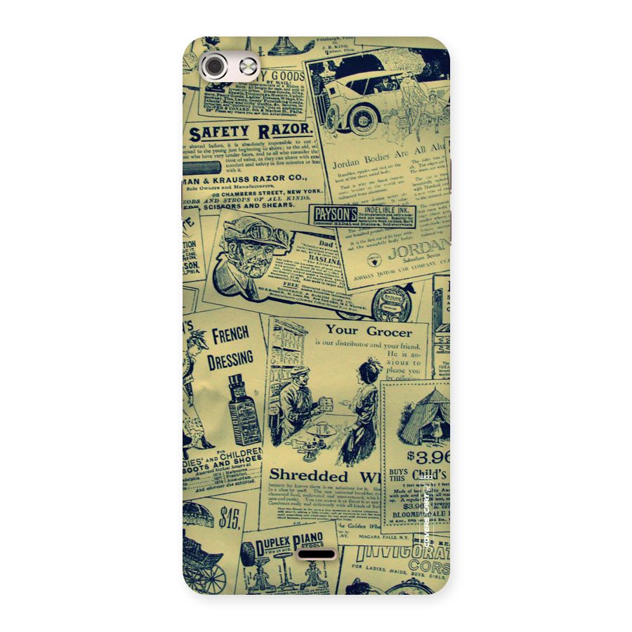 Vintage Newspaper Cutouts Back Case for Micromax Canvas Silver 5