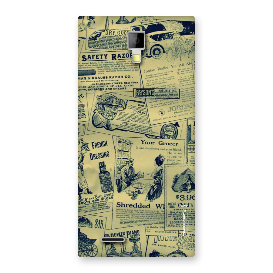 Vintage Newspaper Cutouts Back Case for Micromax Canvas Xpress A99
