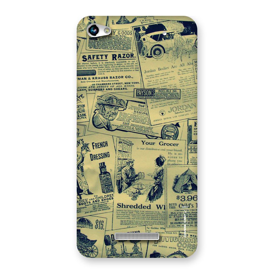 Vintage Newspaper Cutouts Back Case for Micromax Hue 2