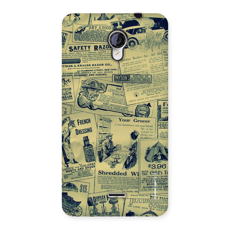 Vintage Newspaper Cutouts Back Case for Micromax Unite 2 A106