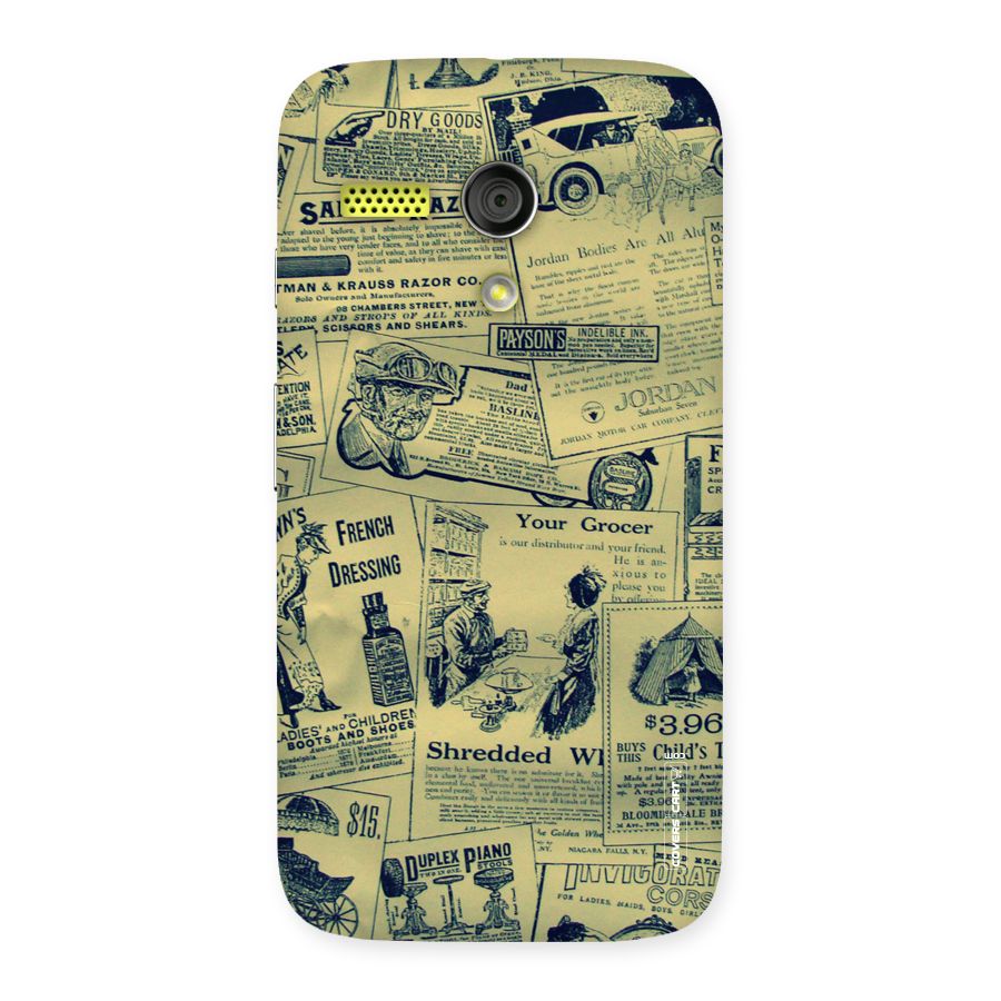 Vintage Newspaper Cutouts Back Case for Moto G