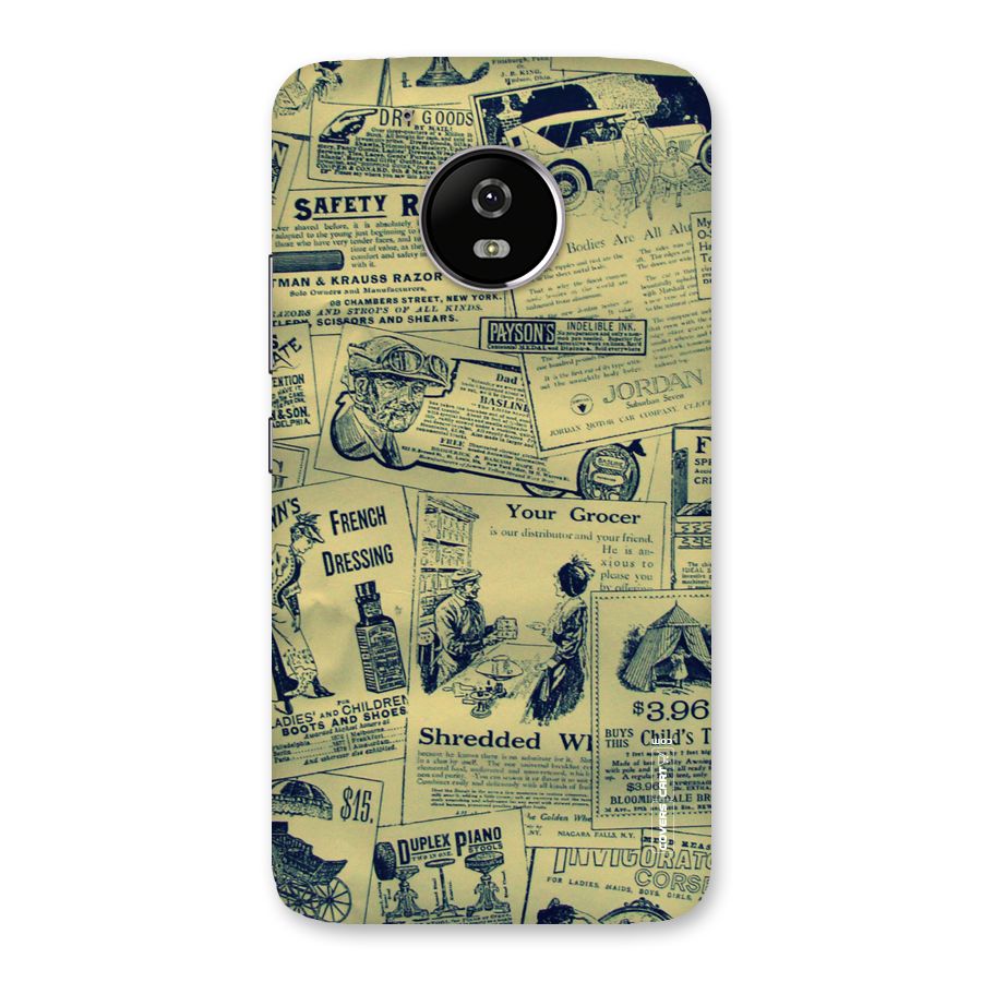 Vintage Newspaper Cutouts Back Case for Moto G5