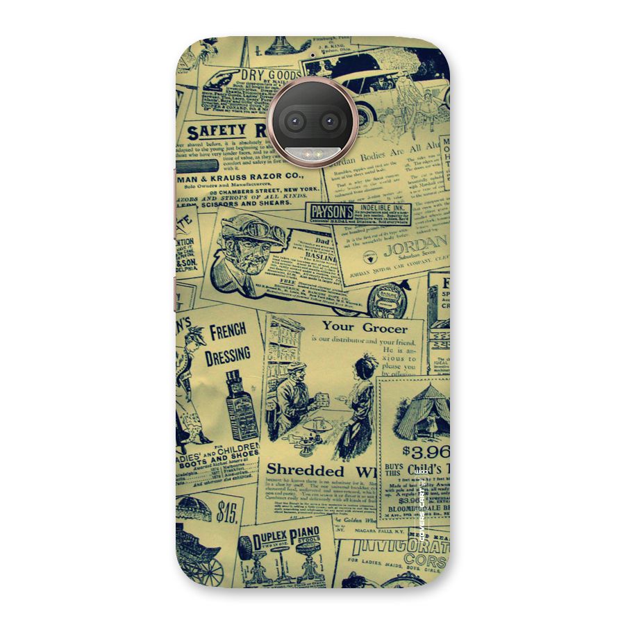 Vintage Newspaper Cutouts Back Case for Moto G5s Plus