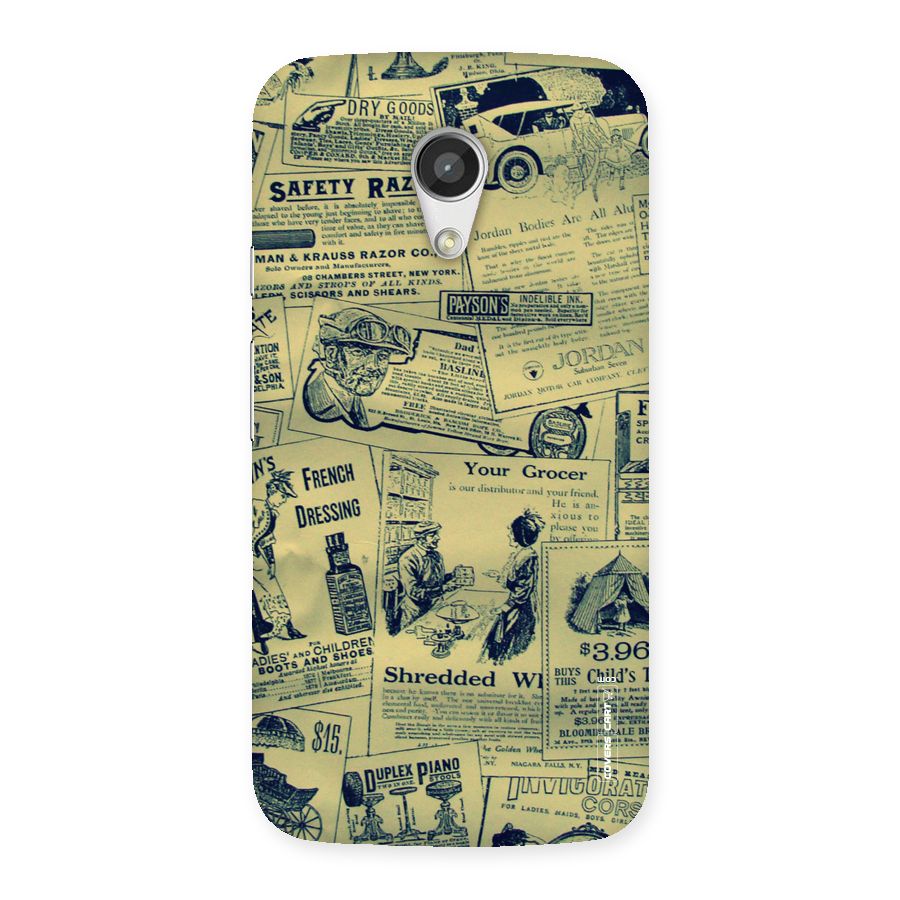 Vintage Newspaper Cutouts Back Case for Moto G 2nd Gen