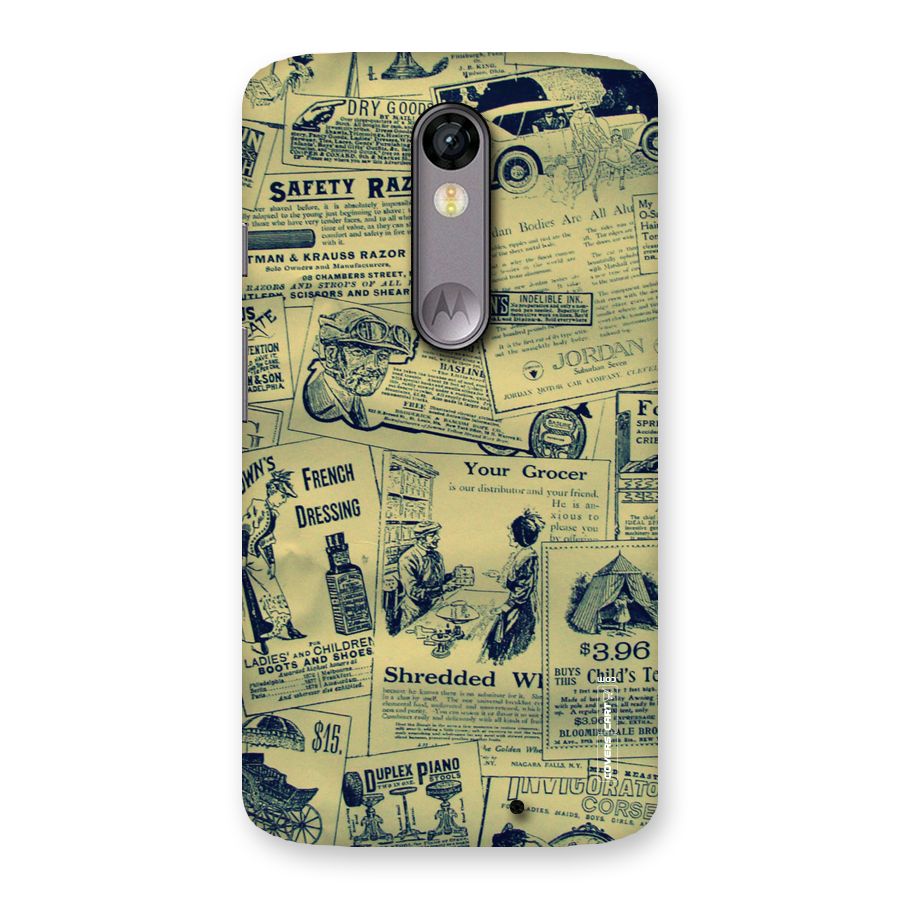 Vintage Newspaper Cutouts Back Case for Moto X Force