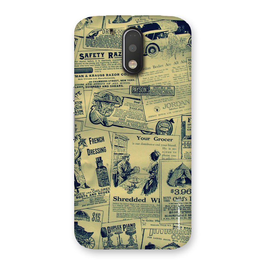 Vintage Newspaper Cutouts Back Case for Motorola Moto G4 Plus