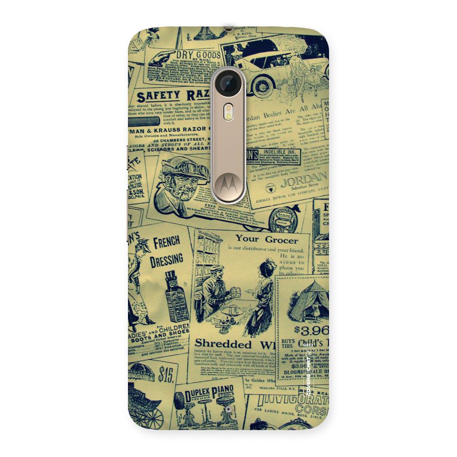 Vintage Newspaper Cutouts Back Case for Motorola Moto X Style