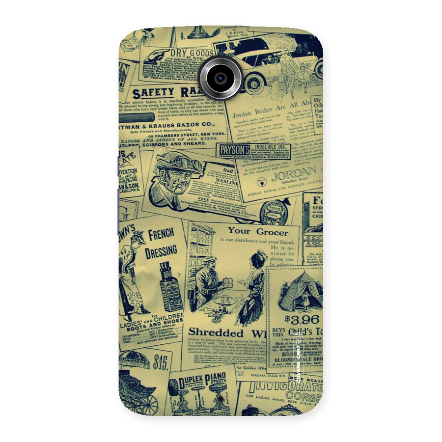 Vintage Newspaper Cutouts Back Case for Nexsus 6
