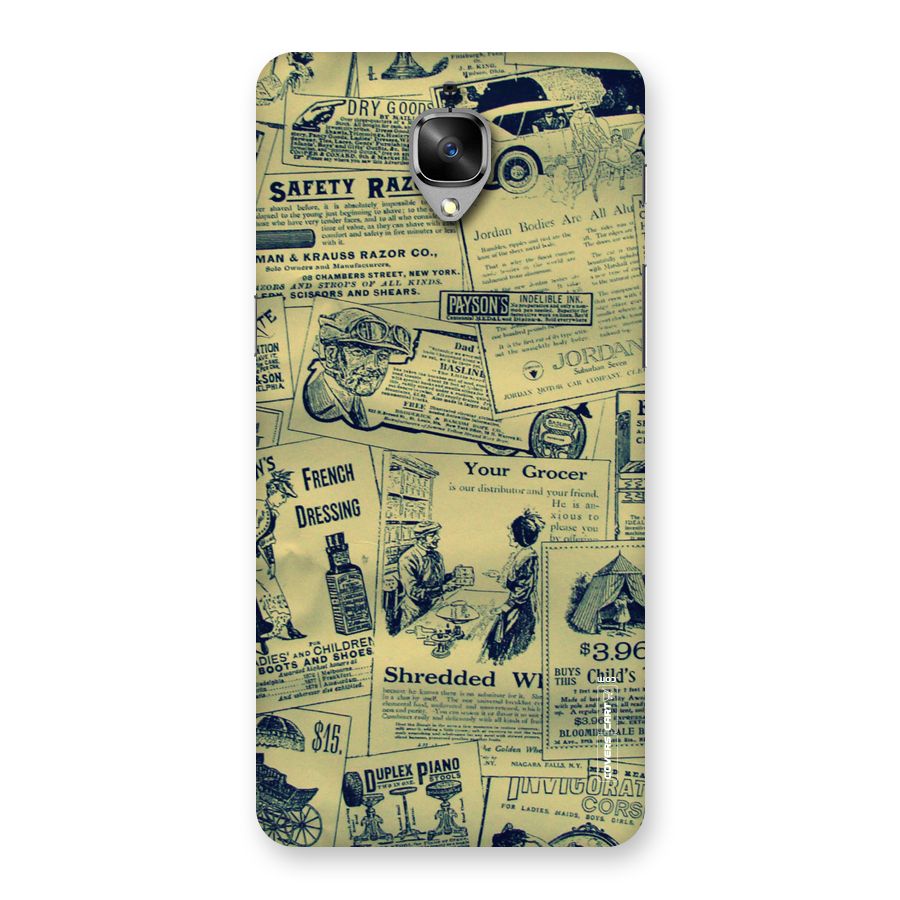 Vintage Newspaper Cutouts Back Case for OnePlus 3