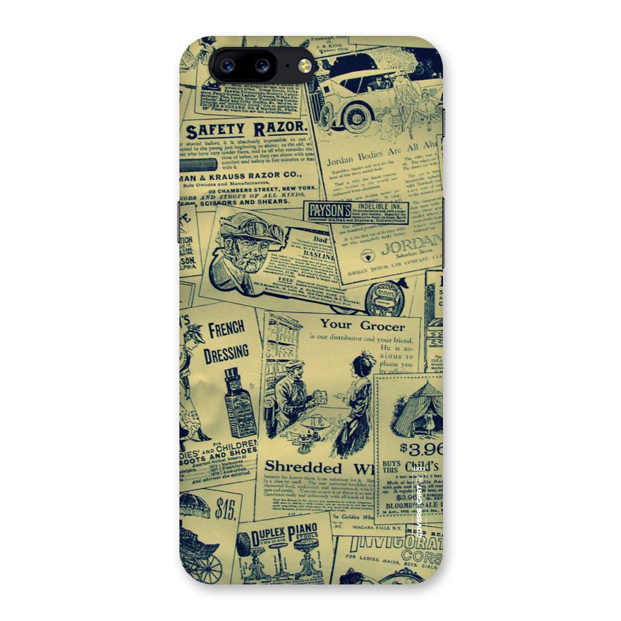 Vintage Newspaper Cutouts Back Case for OnePlus 5
