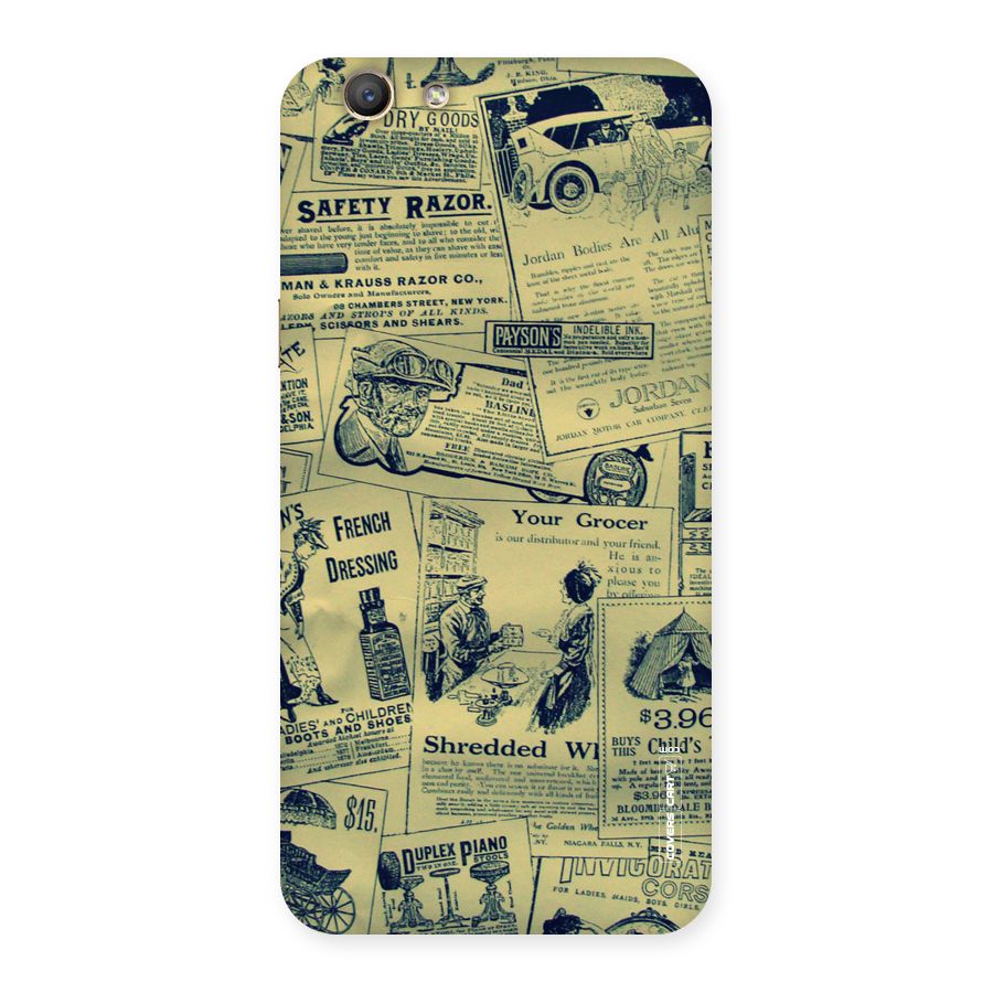 Vintage Newspaper Cutouts Back Case for Oppo F1s