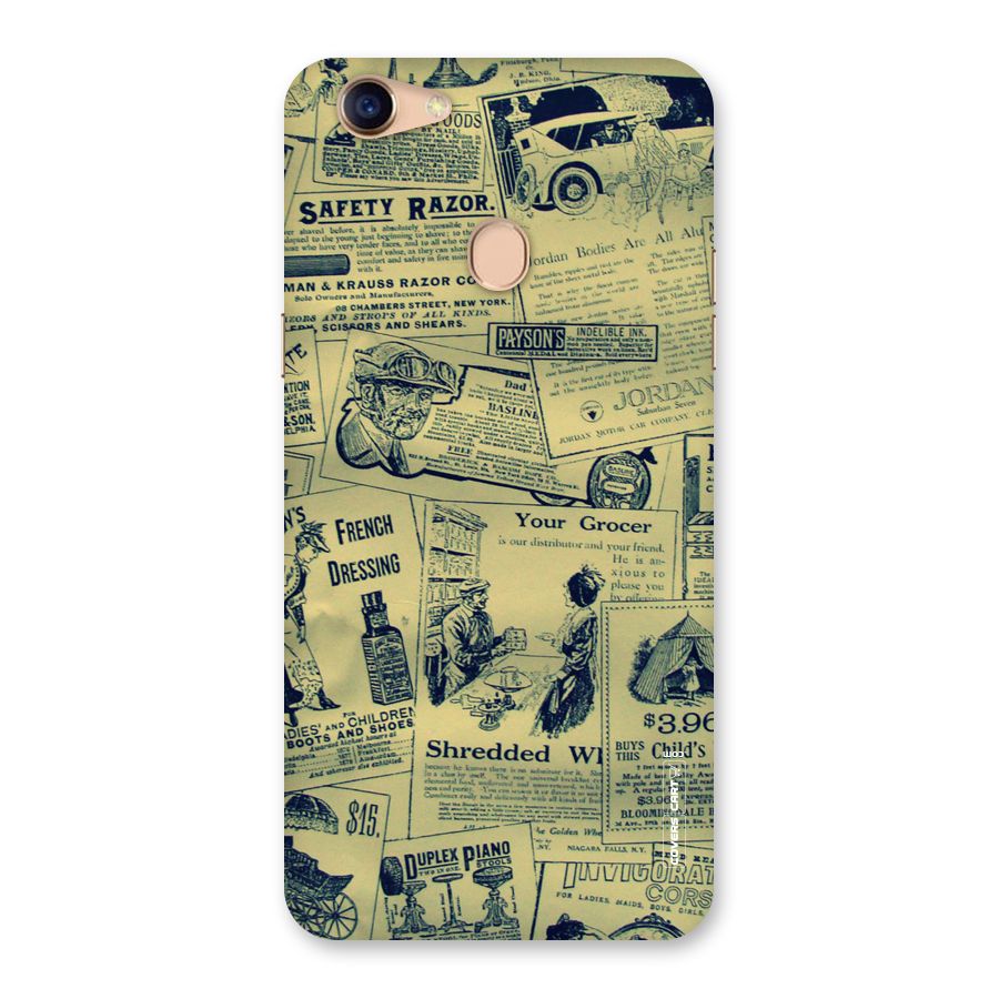 Vintage Newspaper Cutouts Back Case for Oppo F5