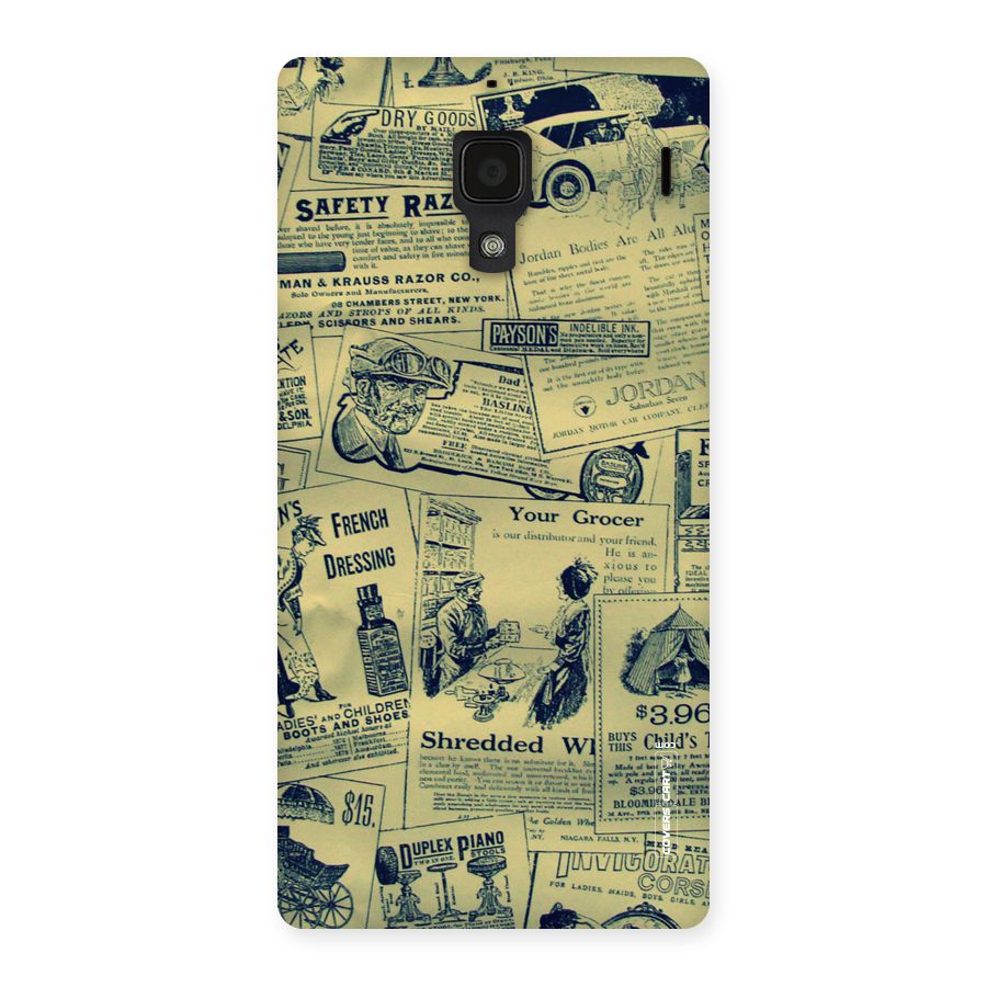 Vintage Newspaper Cutouts Back Case for Redmi 1S