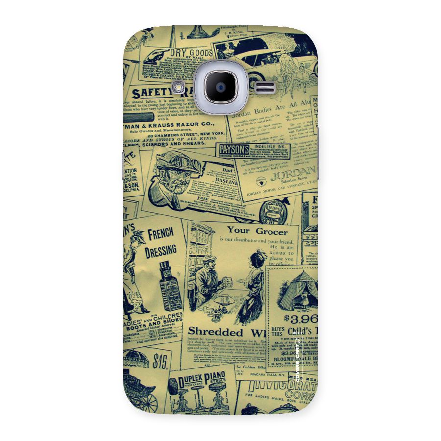 Vintage Newspaper Cutouts Back Case for Samsung Galaxy J2 Pro
