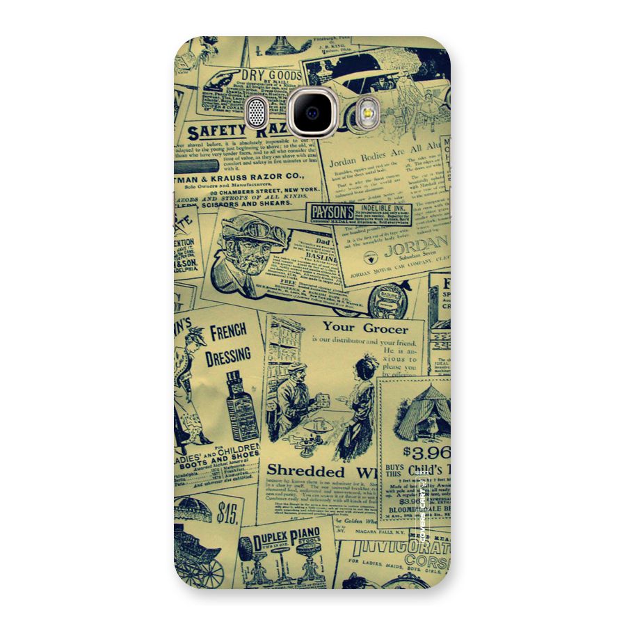 Vintage Newspaper Cutouts Back Case for Samsung Galaxy J7 2016