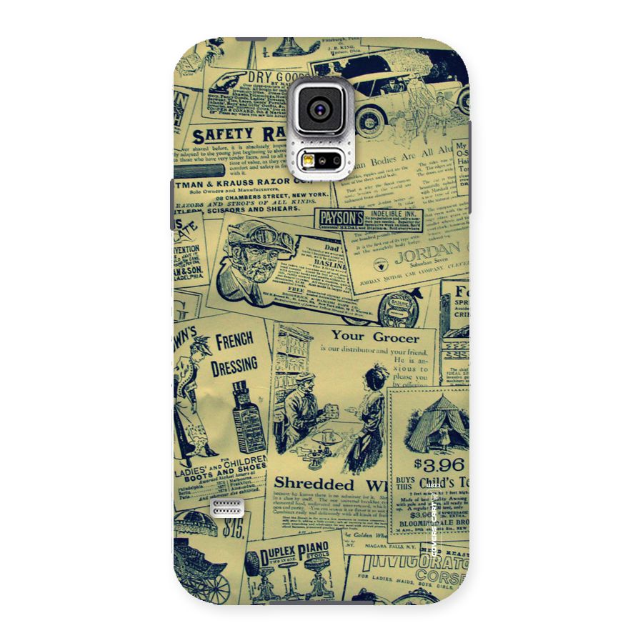 Vintage Newspaper Cutouts Back Case for Samsung Galaxy S5