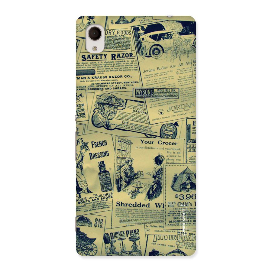 Vintage Newspaper Cutouts Back Case for Sony Xperia M4