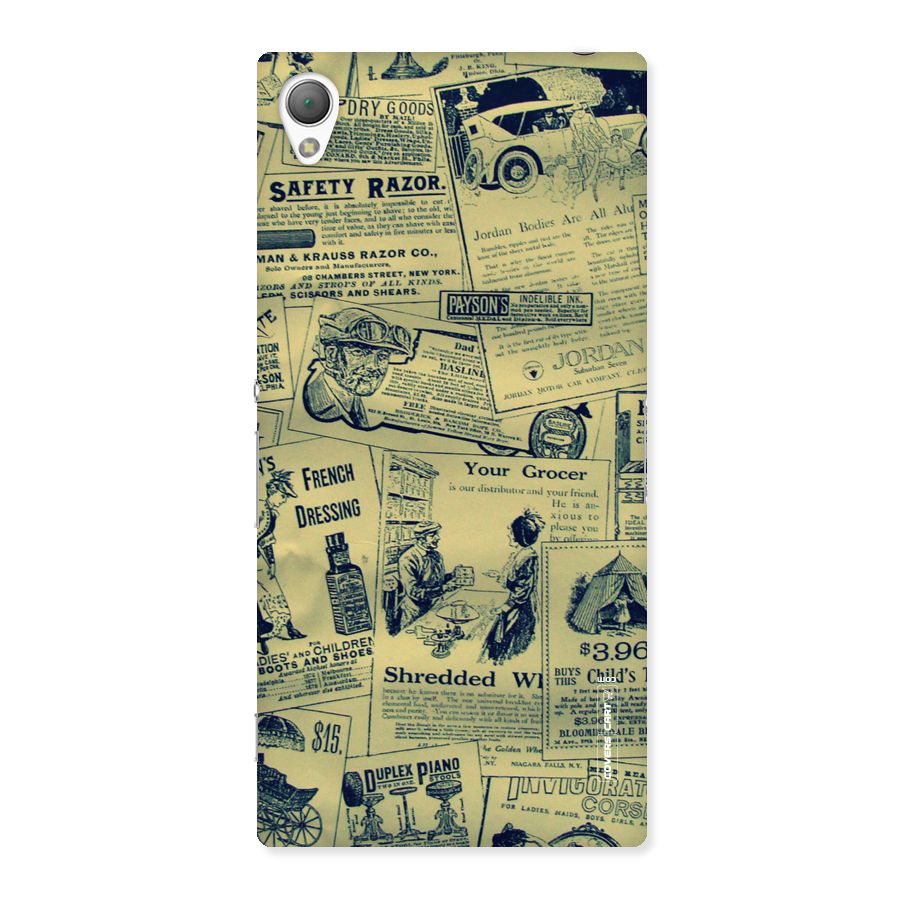 Vintage Newspaper Cutouts Back Case for Sony Xperia Z3
