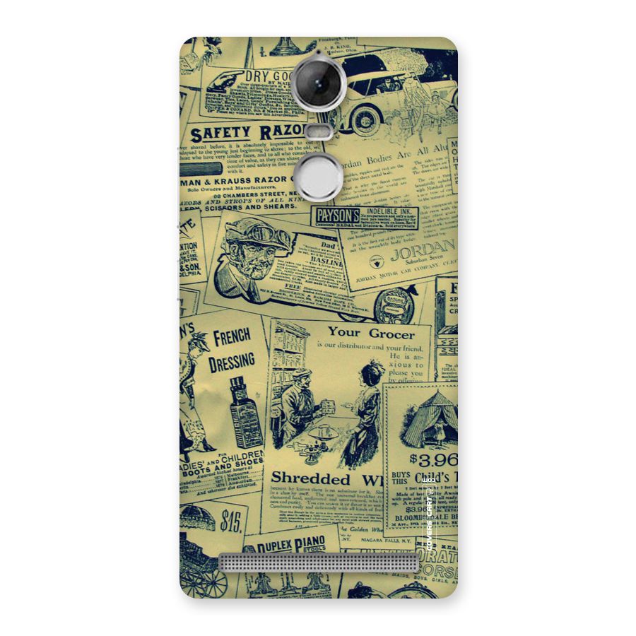 Vintage Newspaper Cutouts Back Case for Vibe K5 Note