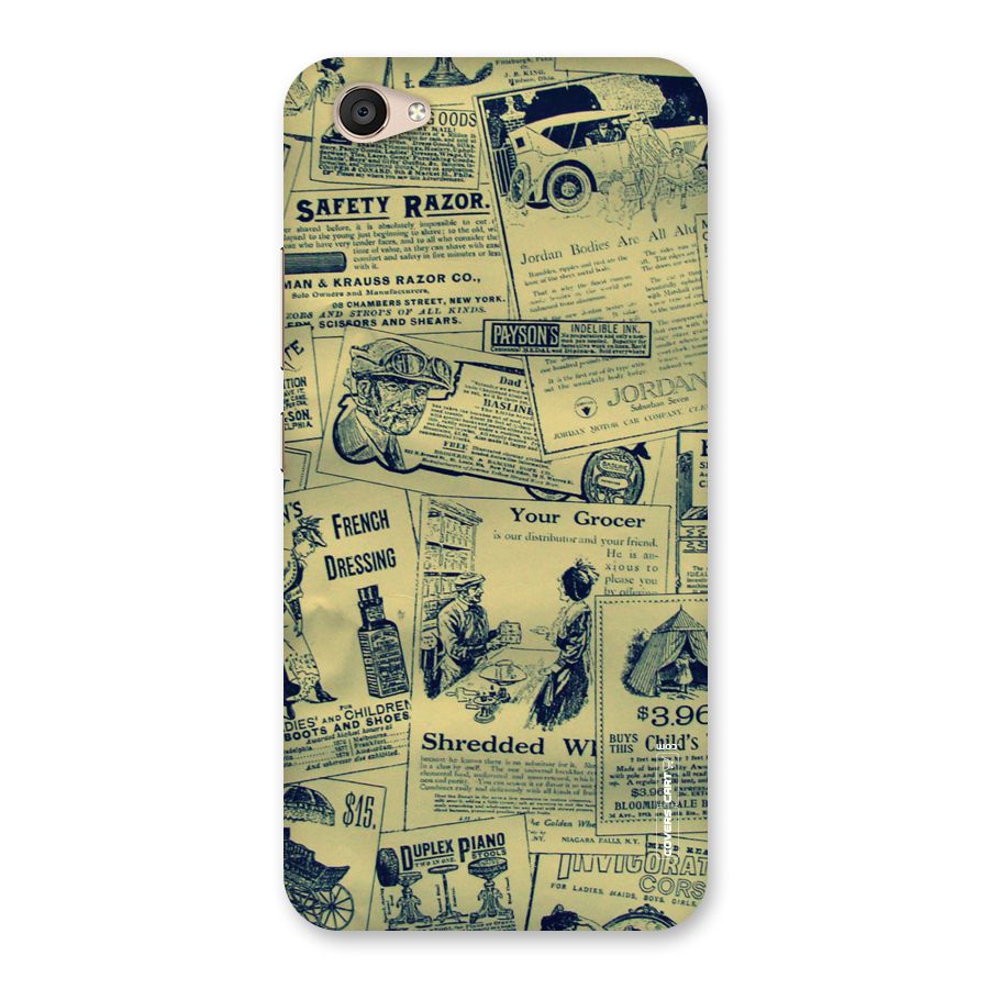 Vintage Newspaper Cutouts Back Case for Vivo V5 Plus