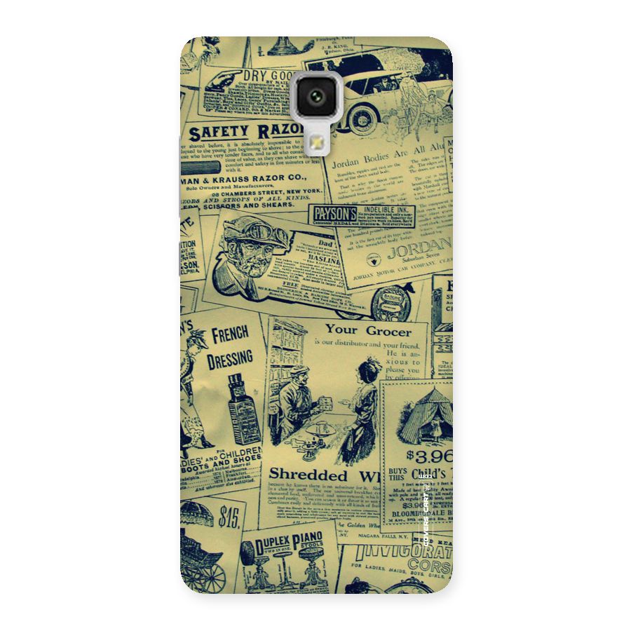 Vintage Newspaper Cutouts Back Case for Xiaomi Mi 4