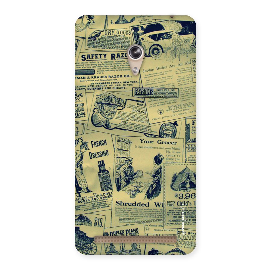 Vintage Newspaper Cutouts Back Case for Zenfone 6