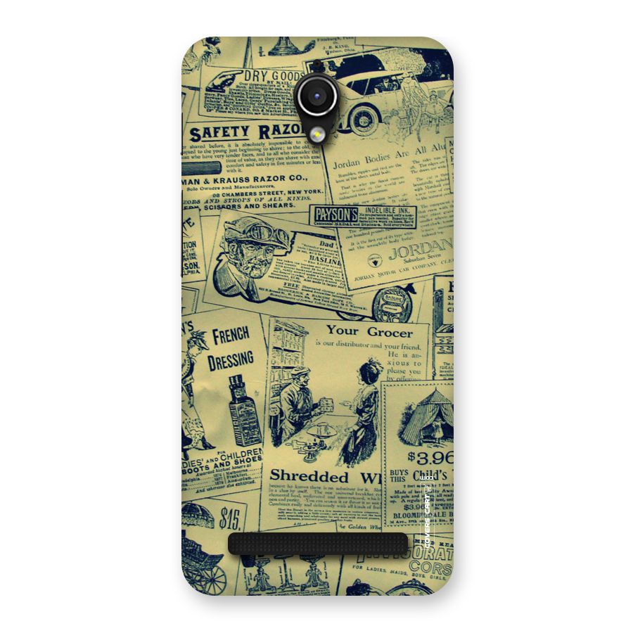 Vintage Newspaper Cutouts Back Case for Zenfone Go