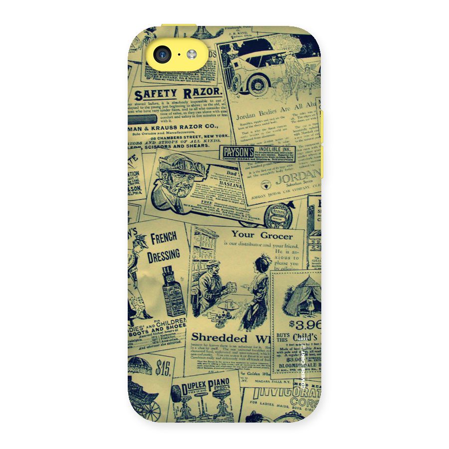 Vintage Newspaper Cutouts Back Case for iPhone 5C