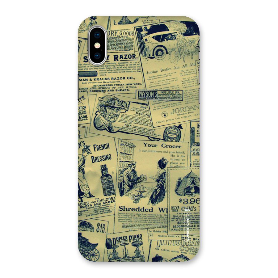 Vintage Newspaper Cutouts Back Case for iPhone X