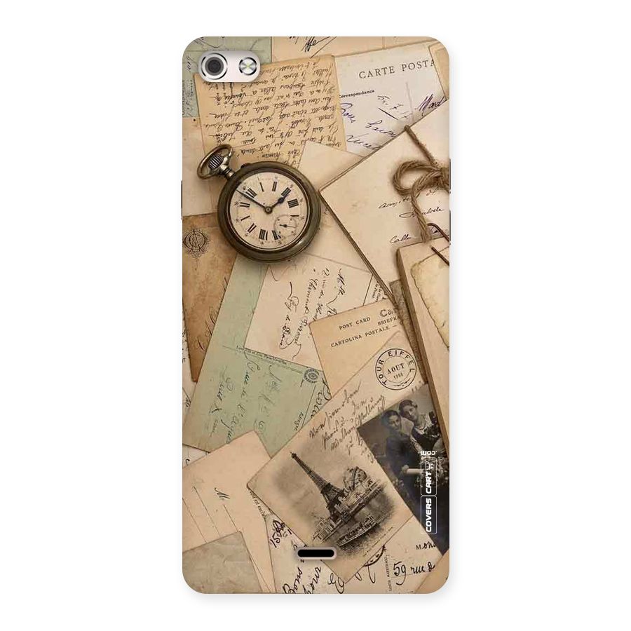 Vintage Postcards Back Case for Micromax Canvas Silver 5