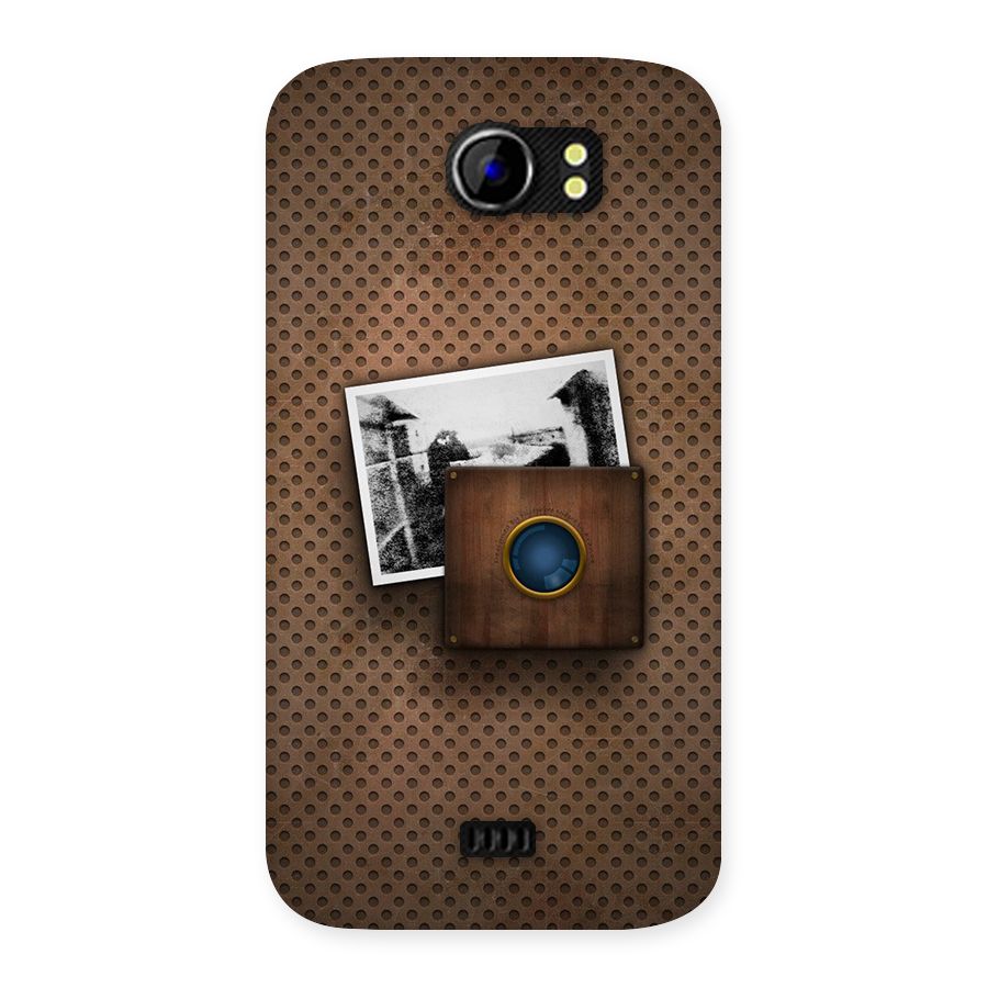 Vintage Wood Camera Back Case for Micromax Canvas 2 A110