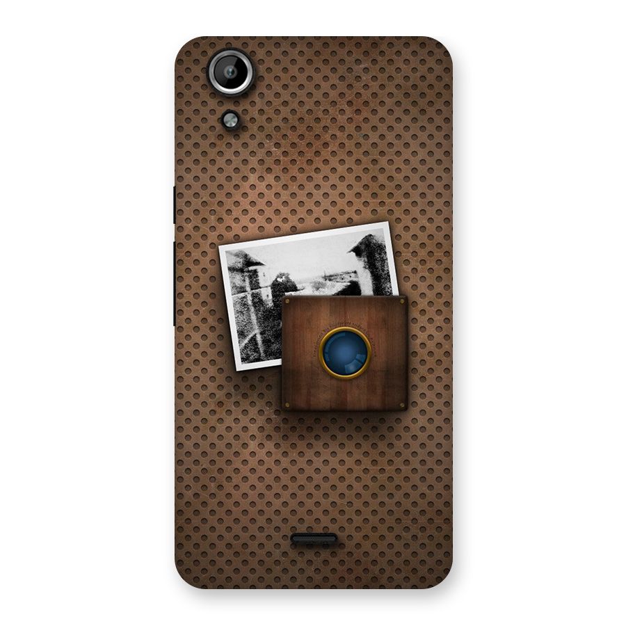 Vintage Wood Camera Back Case for Micromax Canvas Selfie Lens Q345