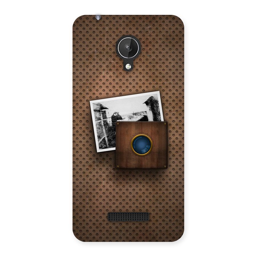 Vintage Wood Camera Back Case for Micromax Canvas Spark Q380