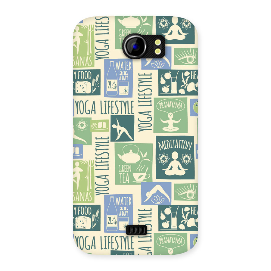 Vintage Yoga Lifestyle Back Case for Micromax Canvas 2 A110