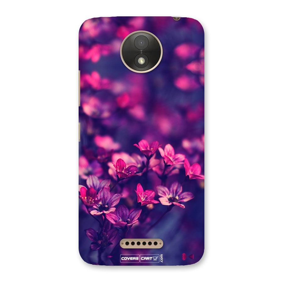 Violet Floral Back Case for Moto C Plus
