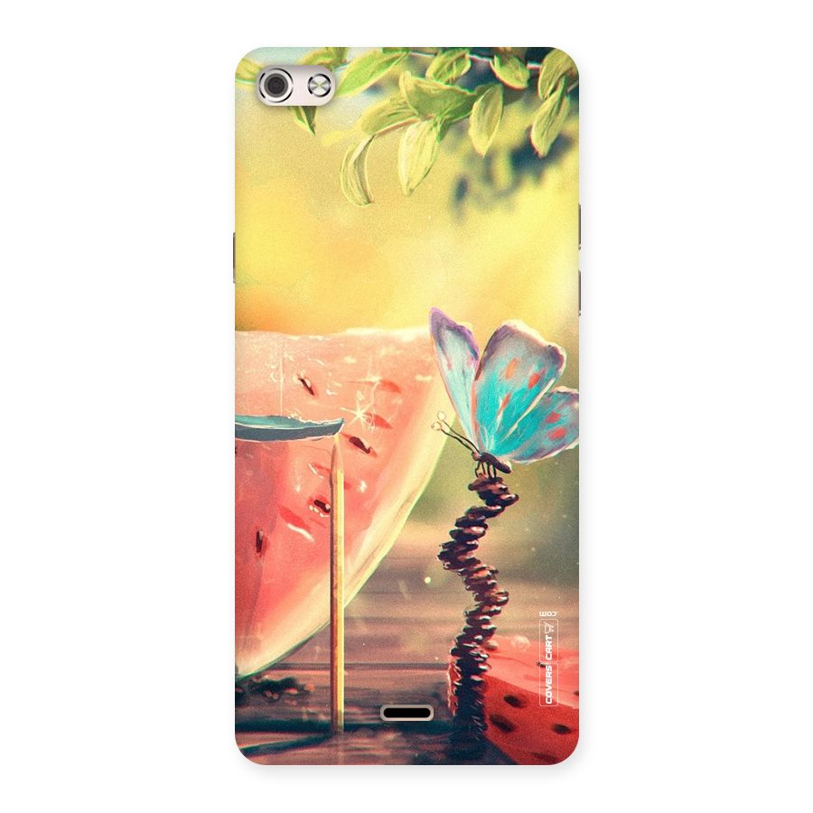 Watermelon Butterfly Back Case for Micromax Canvas Silver 5