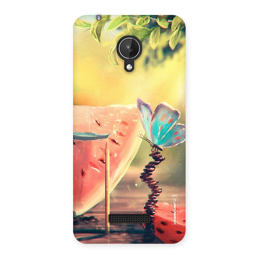Watermelon Butterfly Back Case for Micromax Canvas Spark Q380