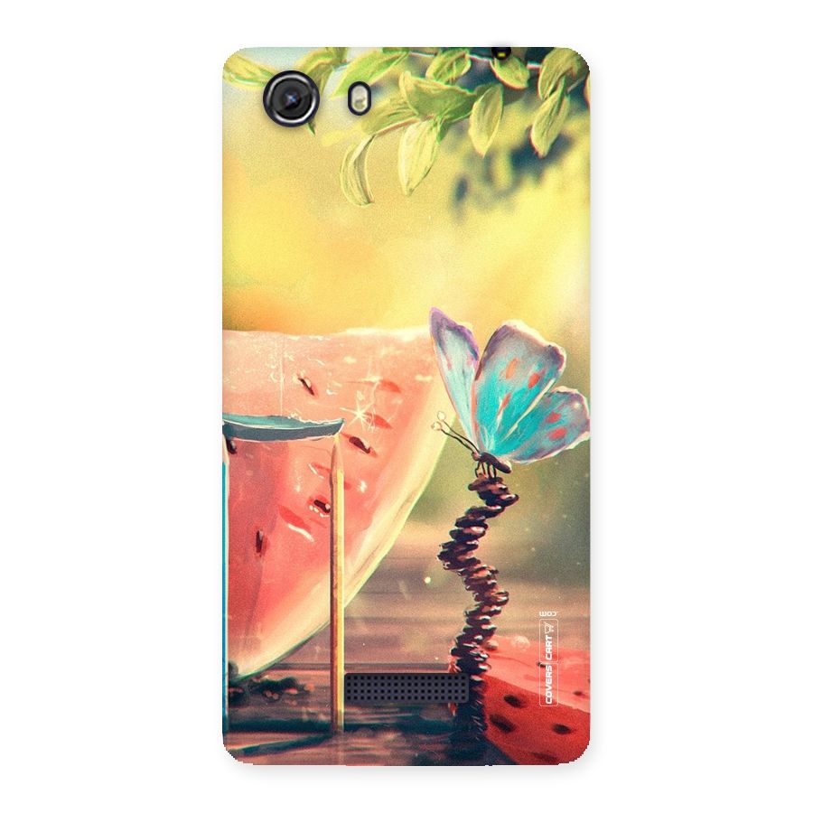 Watermelon Butterfly Back Case for Micromax Unite 3
