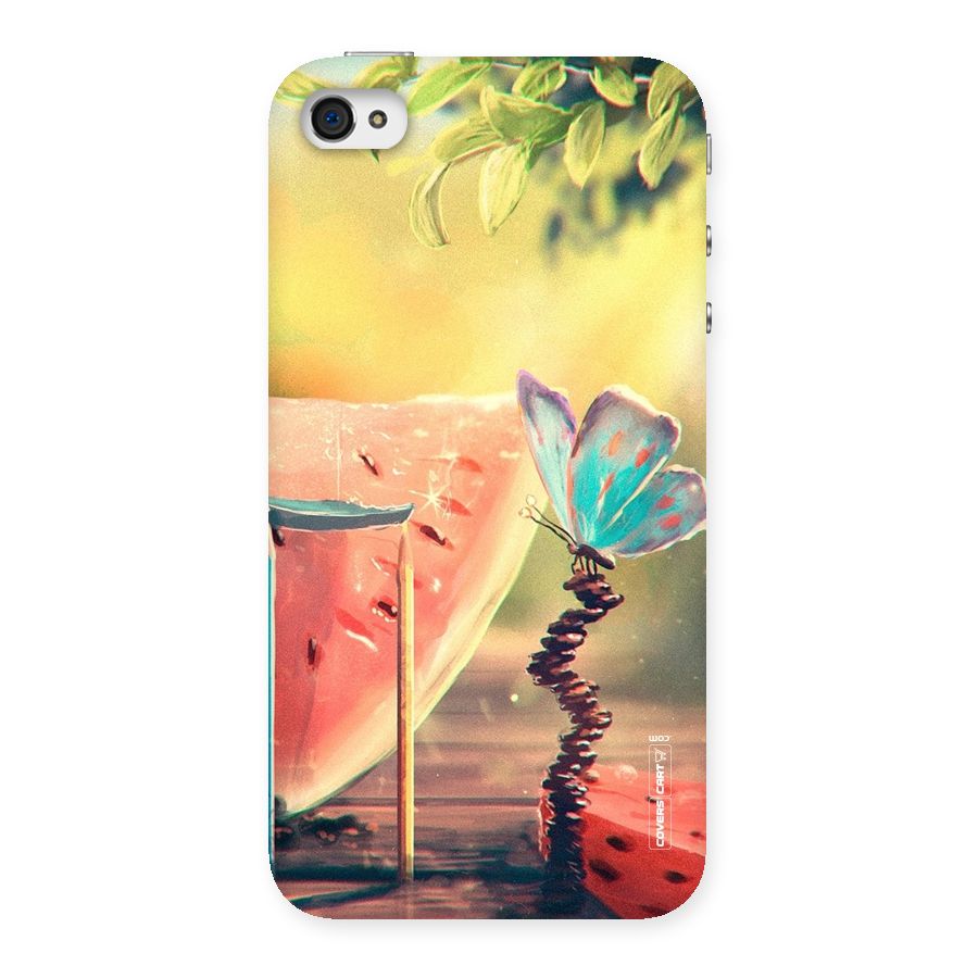Watermelon Butterfly Back Case for iPhone 4 4s